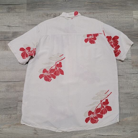 Planks Mens Linen Blend Hawaiian Shirt Size XL Short Sleeve Button Up Floral - Picture 2 of 8